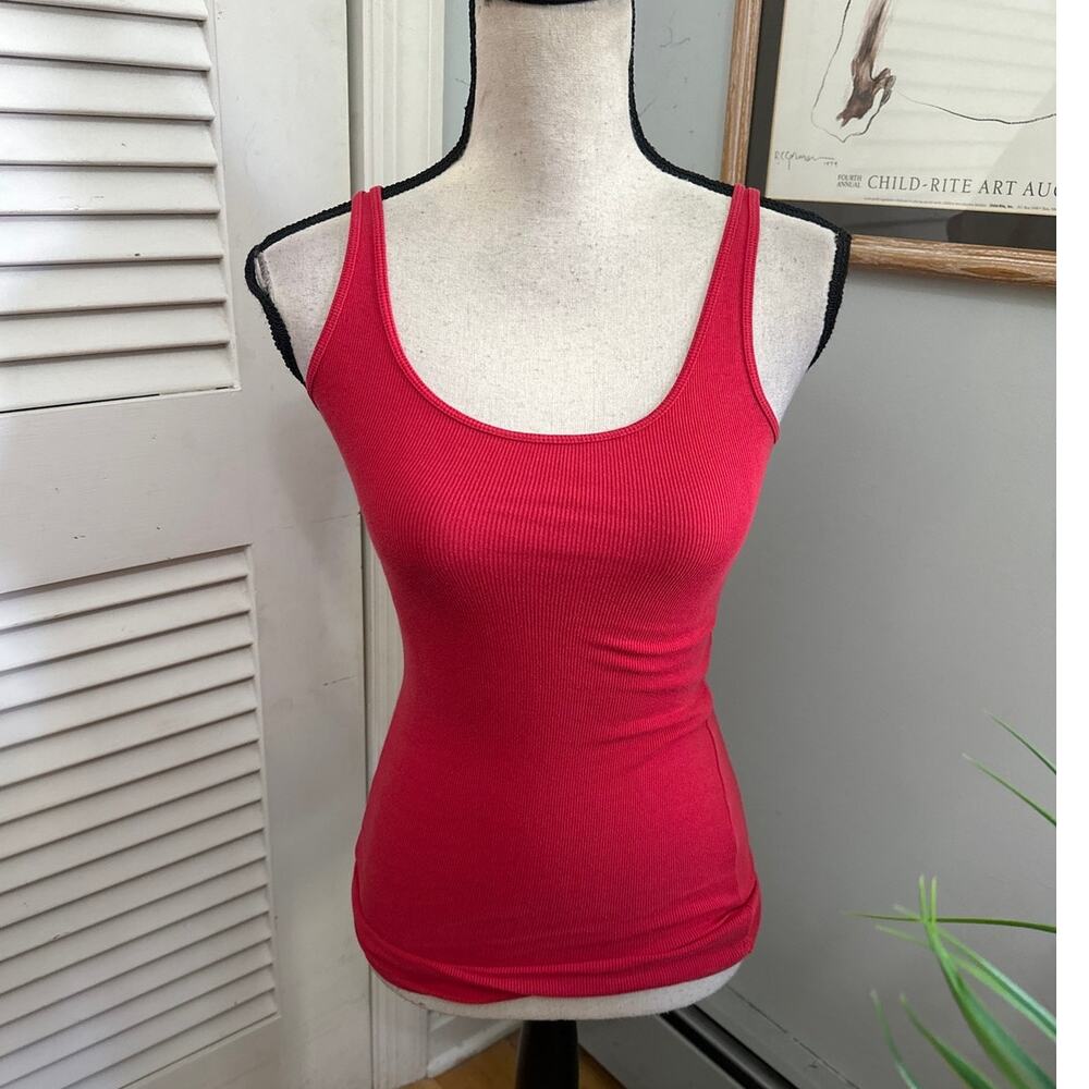Martin + Osa Tank Top Womens XS Red Ribbed Knit Scoop Neck Y2K Indie Grunge